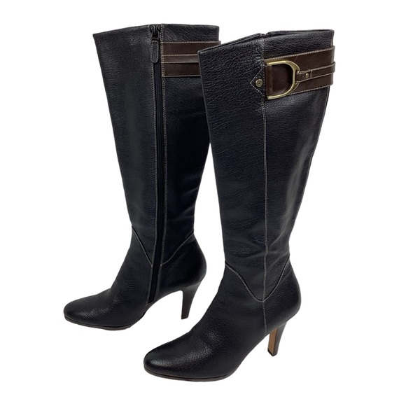 Cole Haan Sierra Air Knee High Heeled Boots Black - Picture 3 of 16